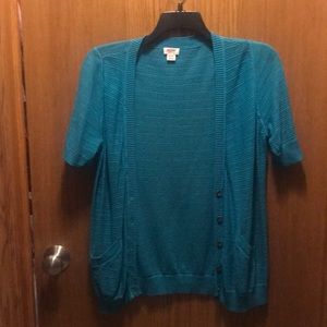 Short sleeve 1/2 button sweater